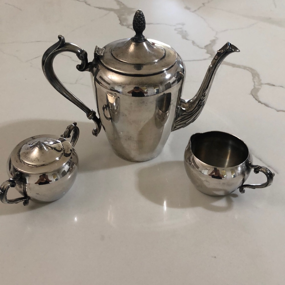 Vintage silver tea set.
